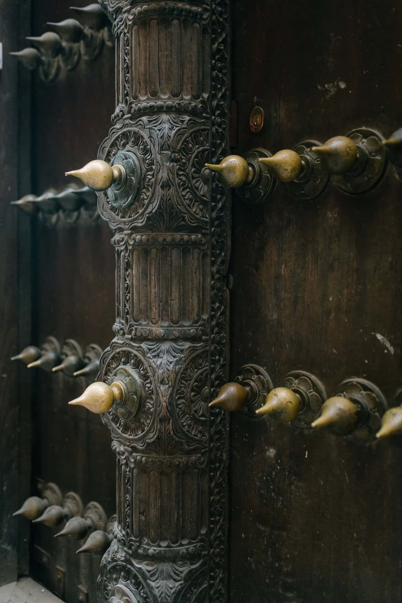 studded metal safety door