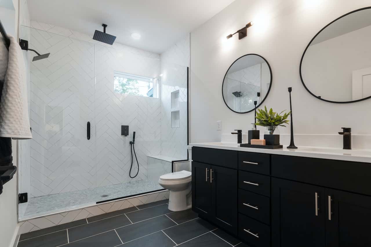 subway tiles washroom countertops