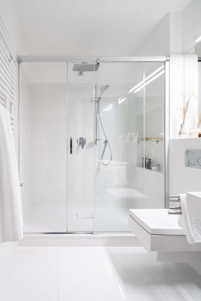 Transparent Glass Partition Washroom Door Design