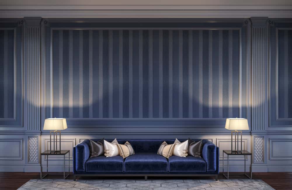 two-toned striped wall paint