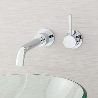 Elegant kitchen tap designs with sleek wall mounted handle control