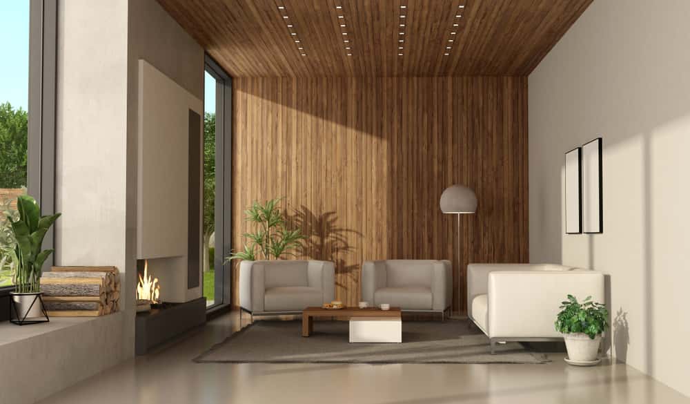 wooden drawing room wall tiles