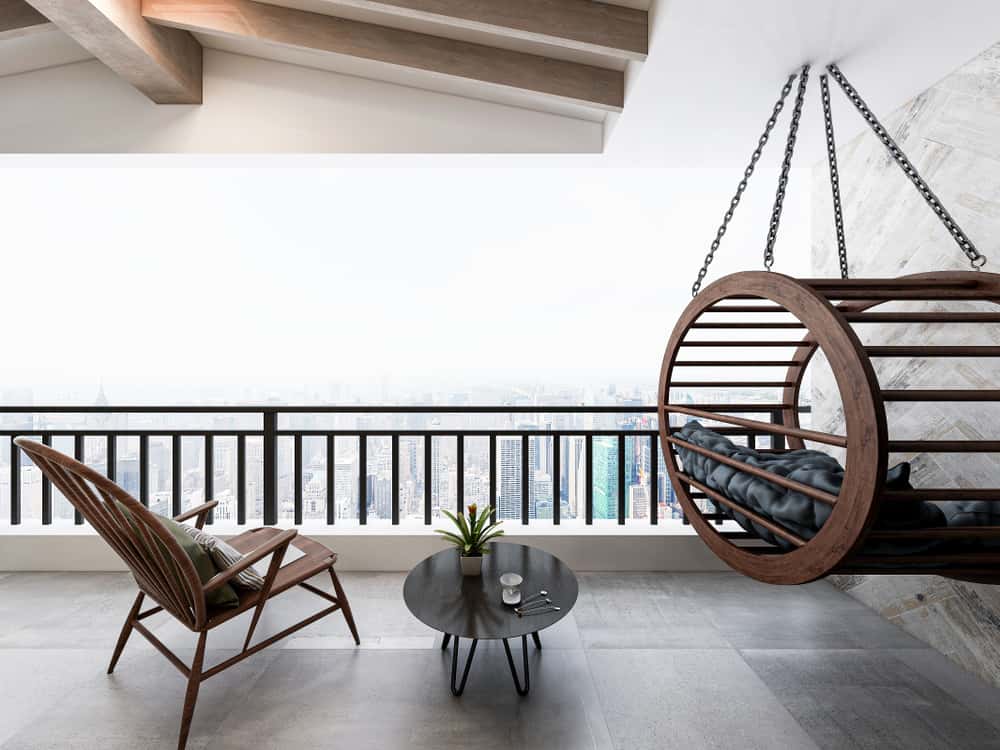Wooden balcony ceiling design