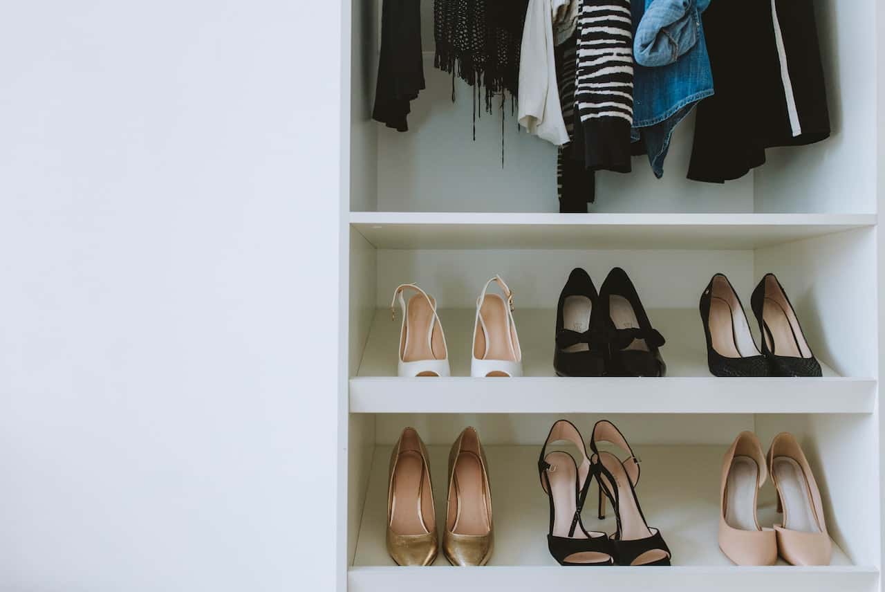 all-white shoe rack