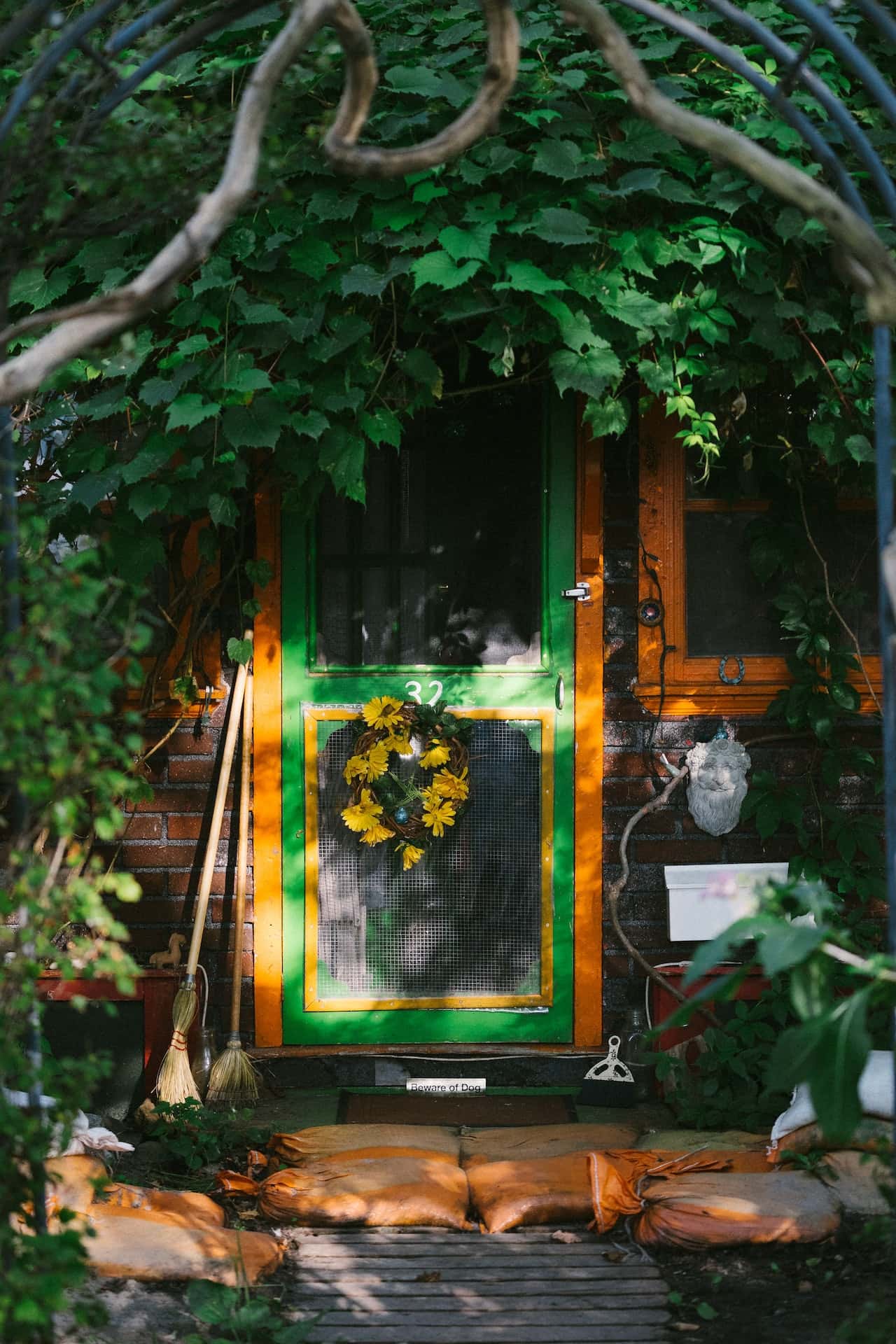 Charming mosquito net door designs for home garden entries