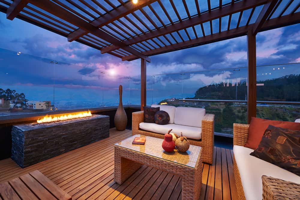 balcony ceiling design with metal grills