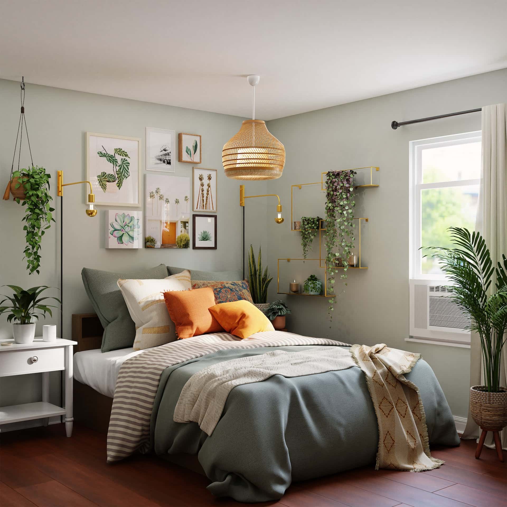 bedroom wall stencils design