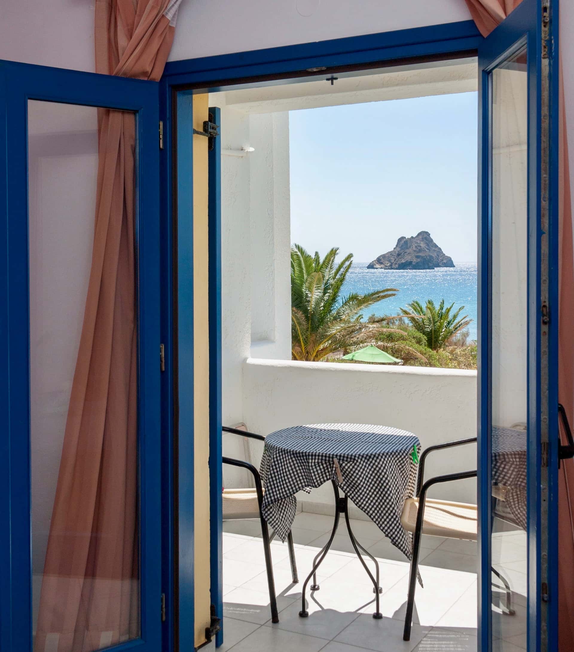 blue glass french door