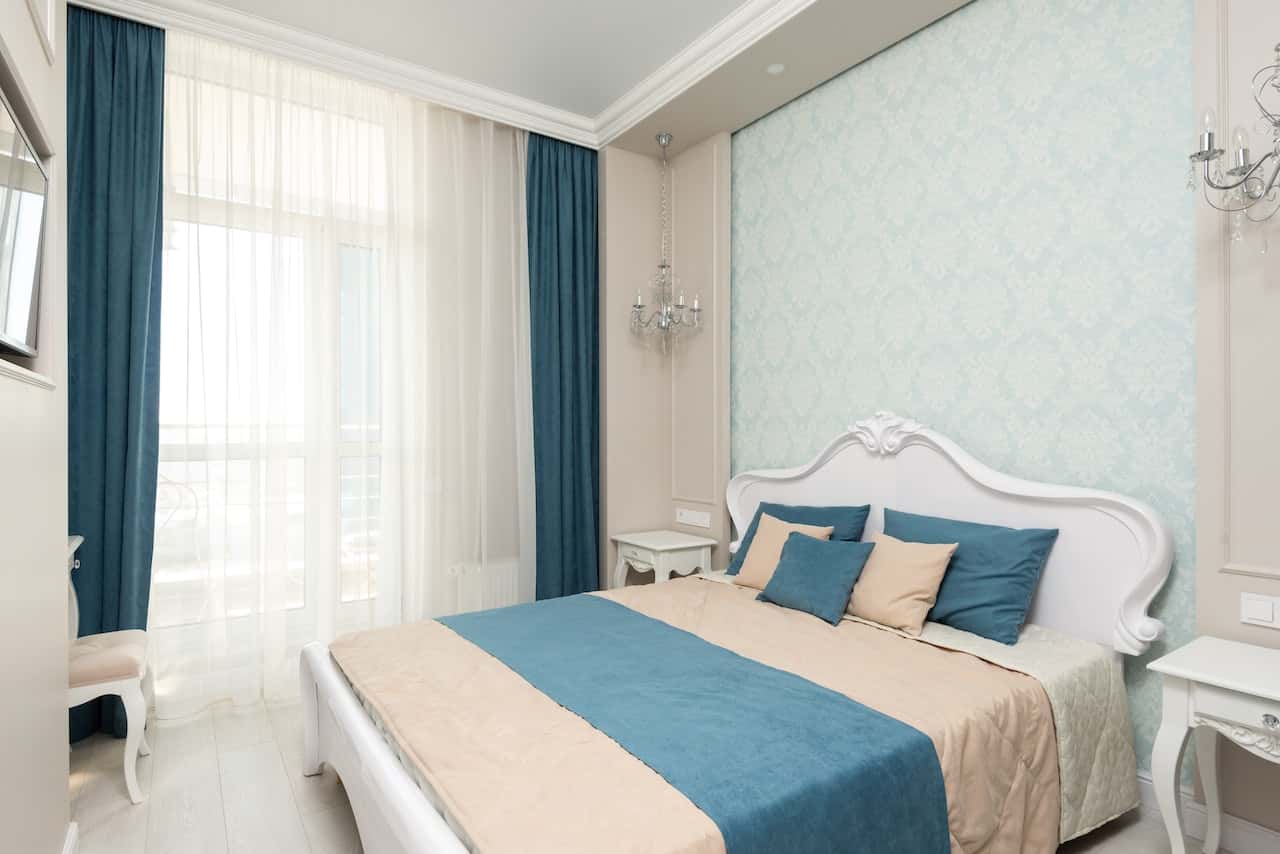 blue symmetrical wall stickers