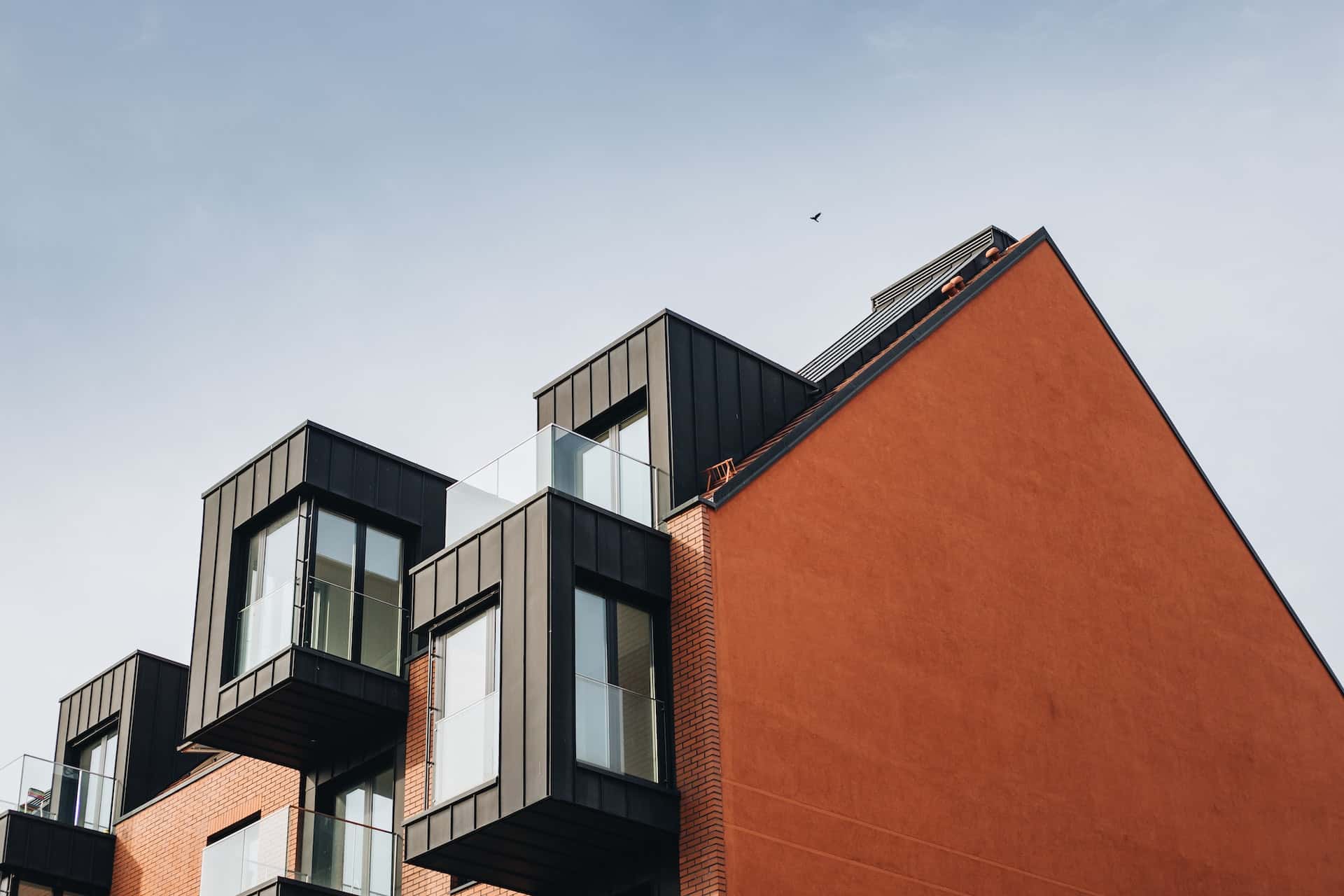 box type house design with unconventional design of squares and triangles