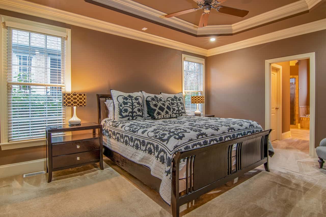 brown wooden bed design
