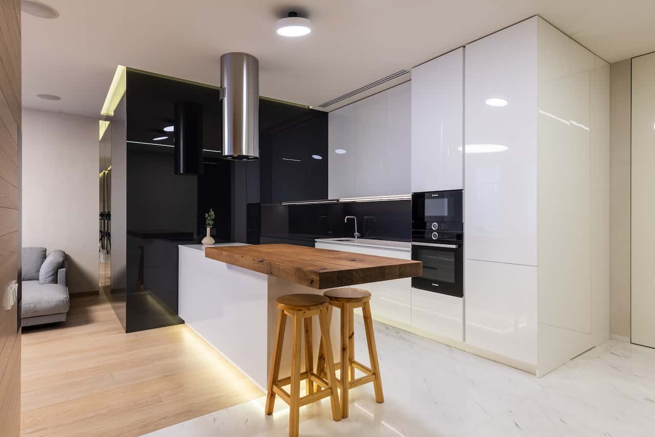 cantilevered wall-mounted dining table