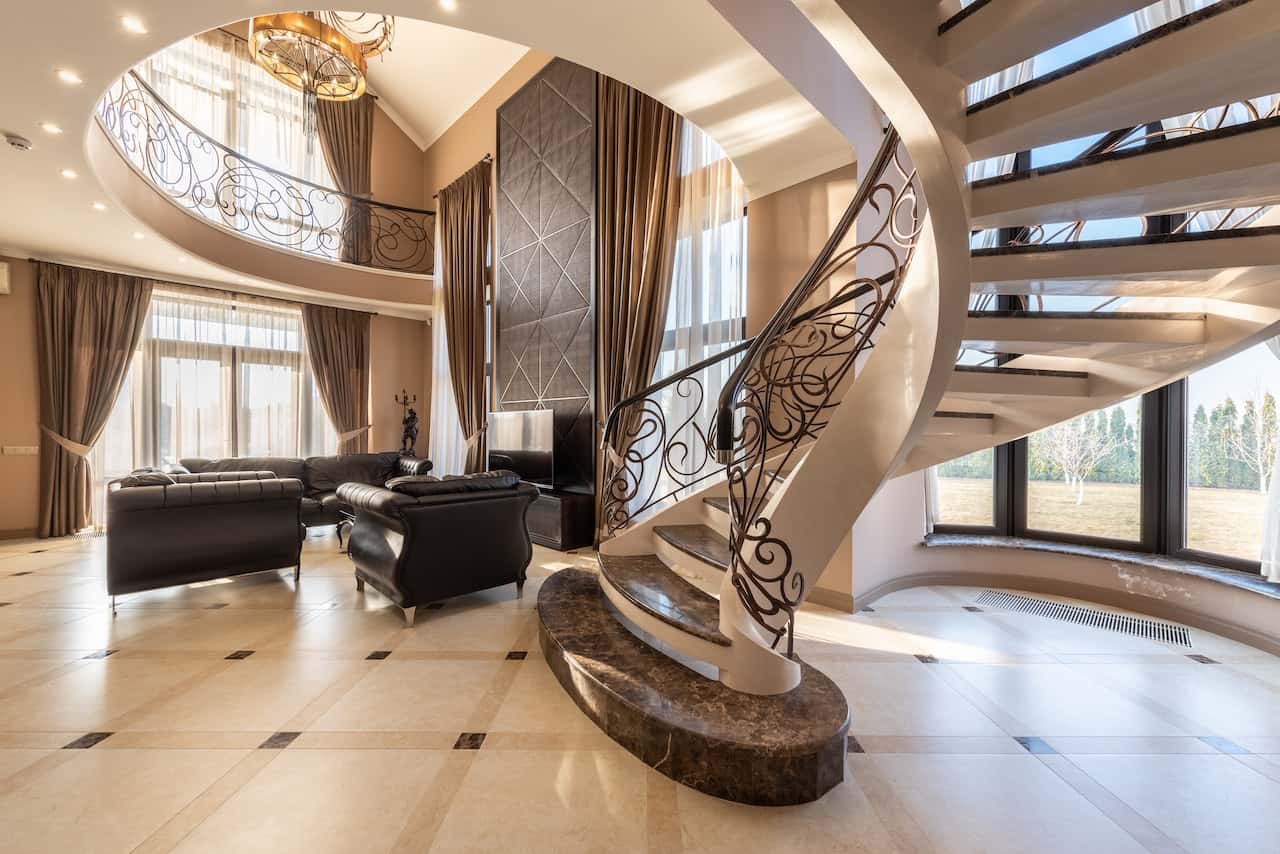 carved railing staircase 