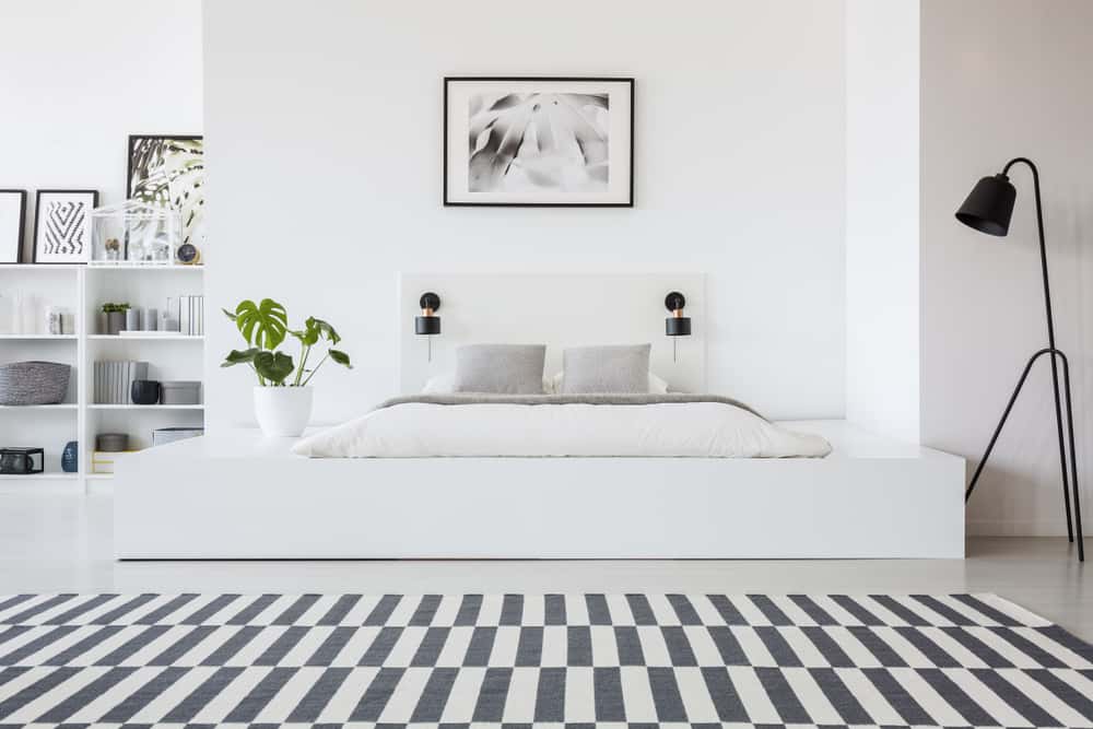 classic white platform bed