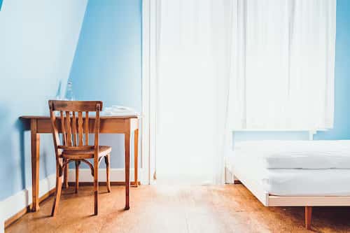 classy study table with bed