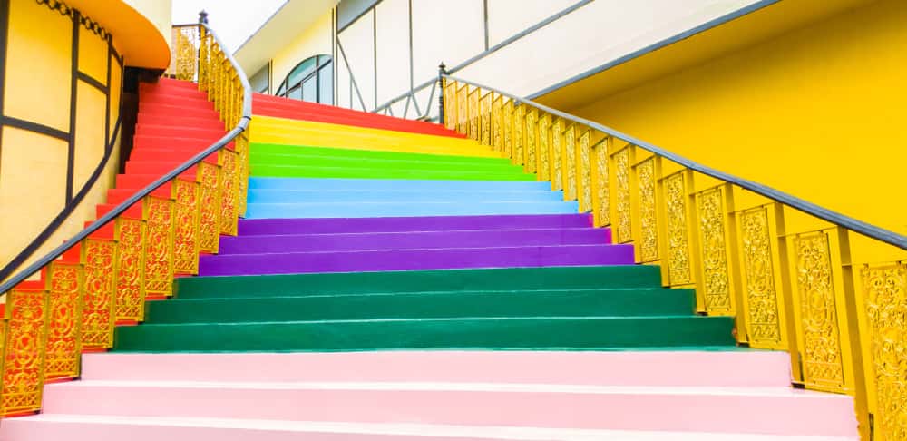 colored etched glass railing