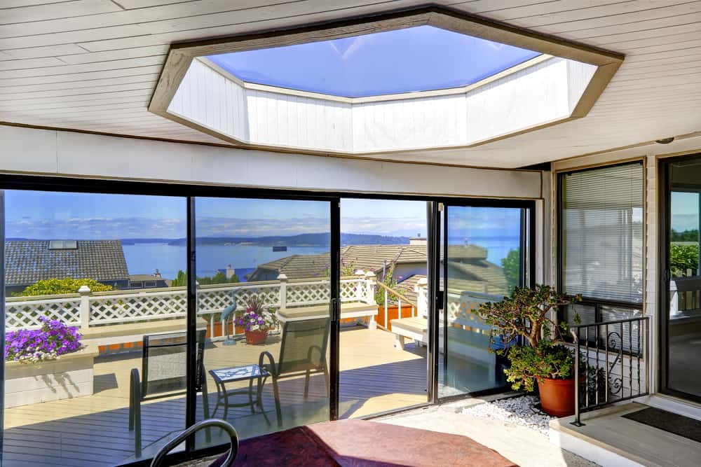 Glass sliding screen door designs offering serene water views