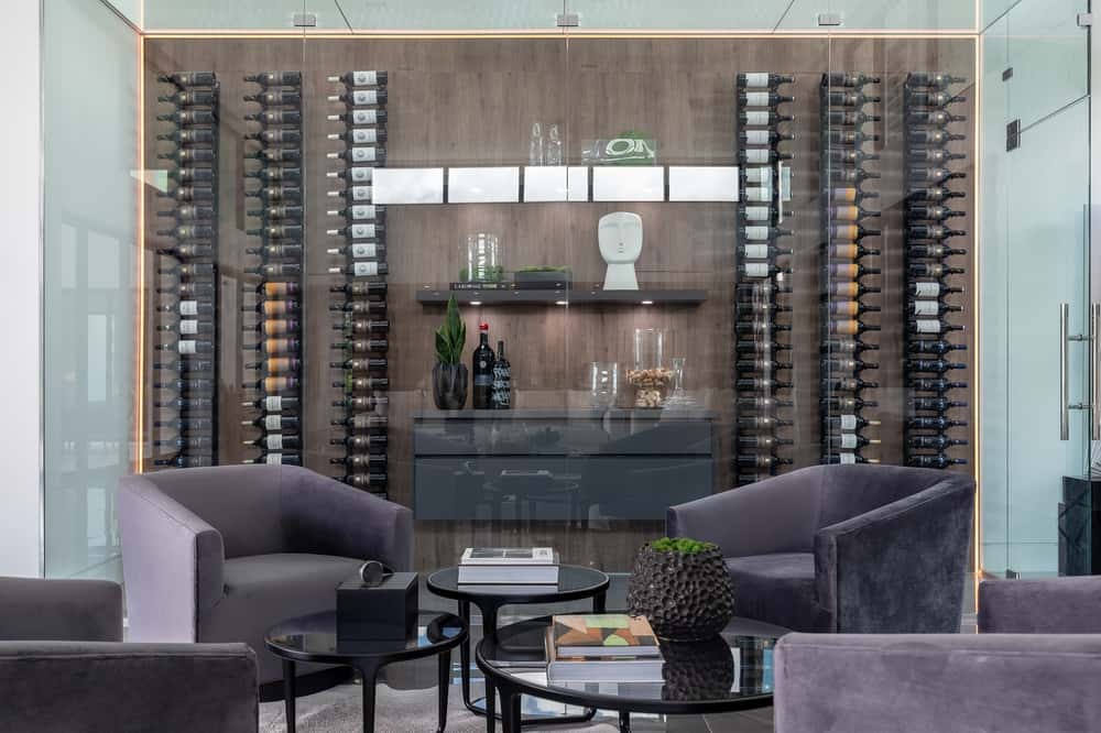 displaying wine collection