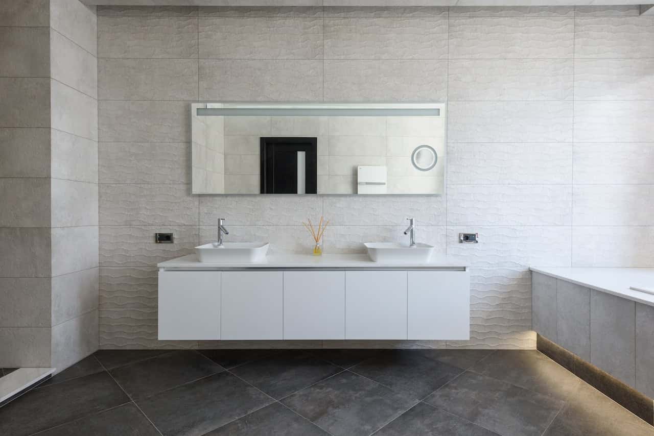 dual-tone bathroom
