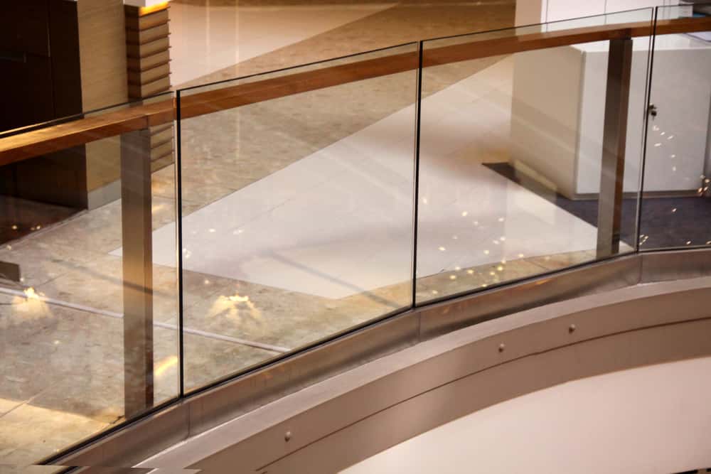floating etched glass staircase