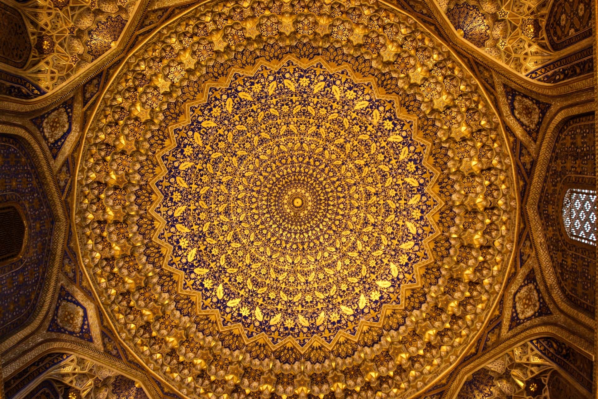 golden simple ceiling flower designs