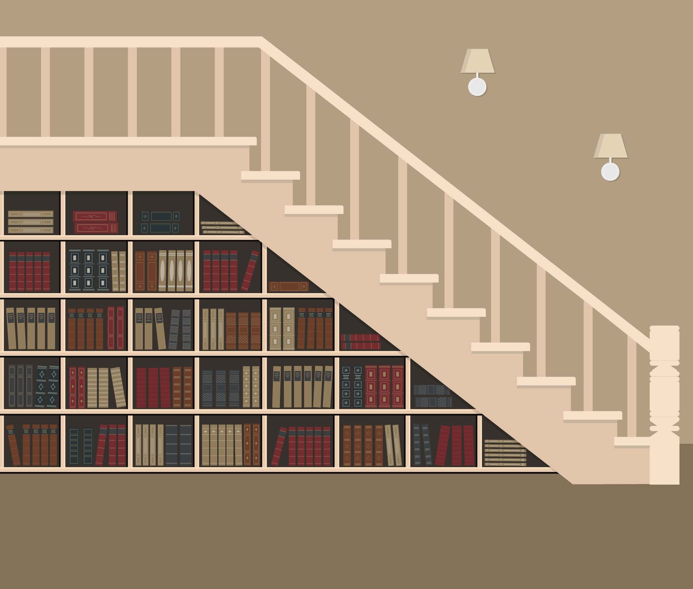 home library in unutilised spaces