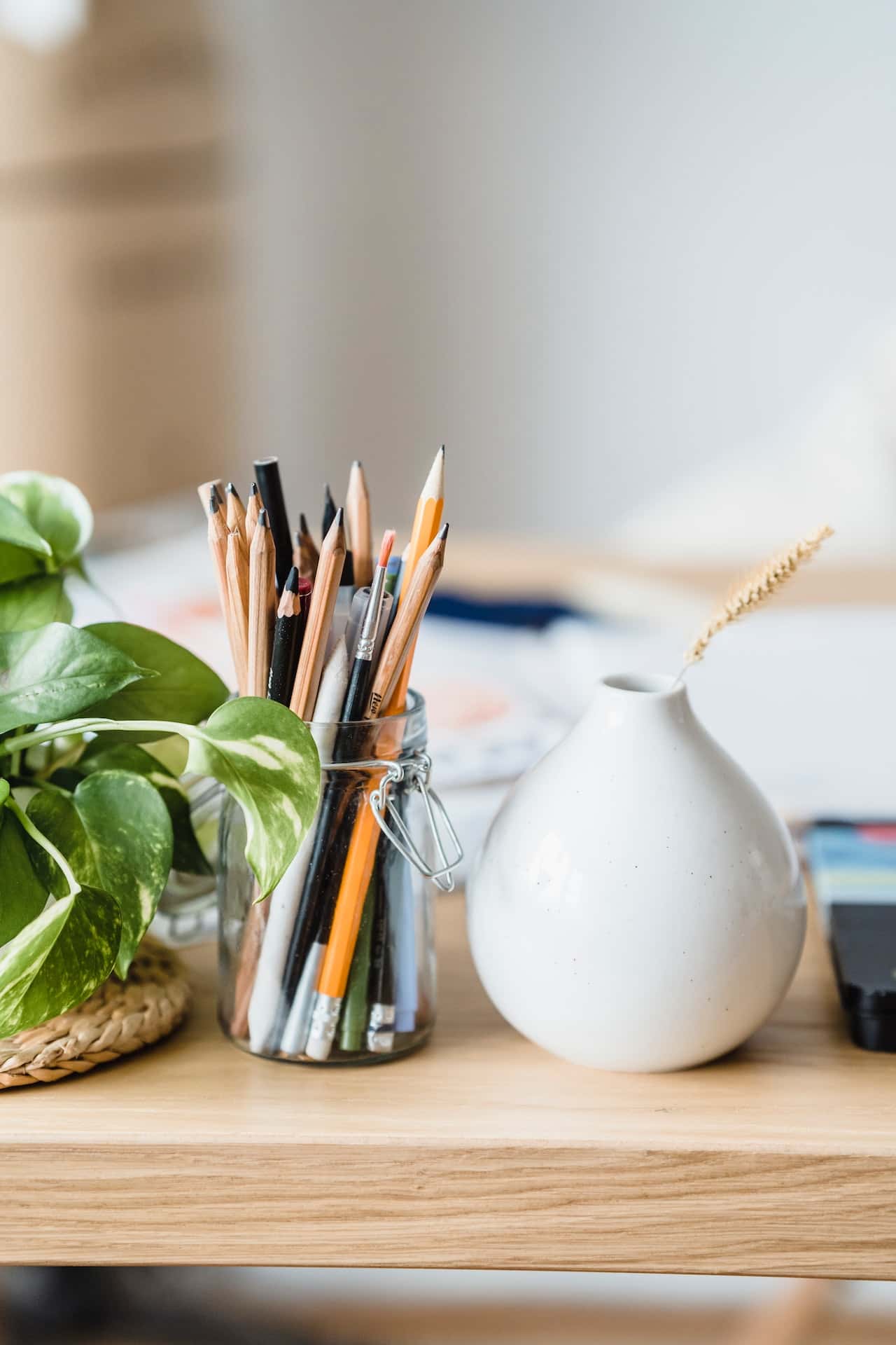 home studio with greenery