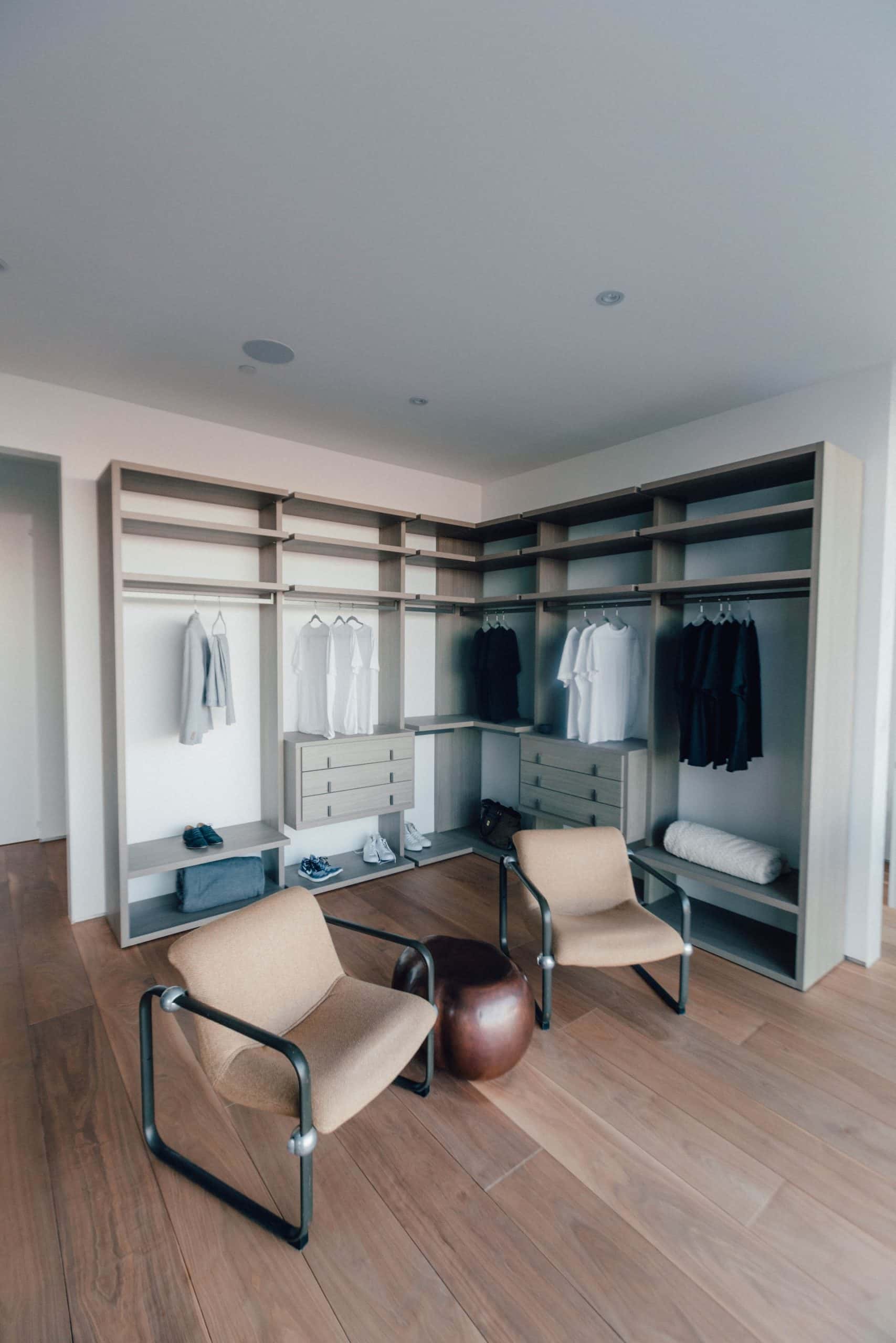 l-shaped open wardrobe
