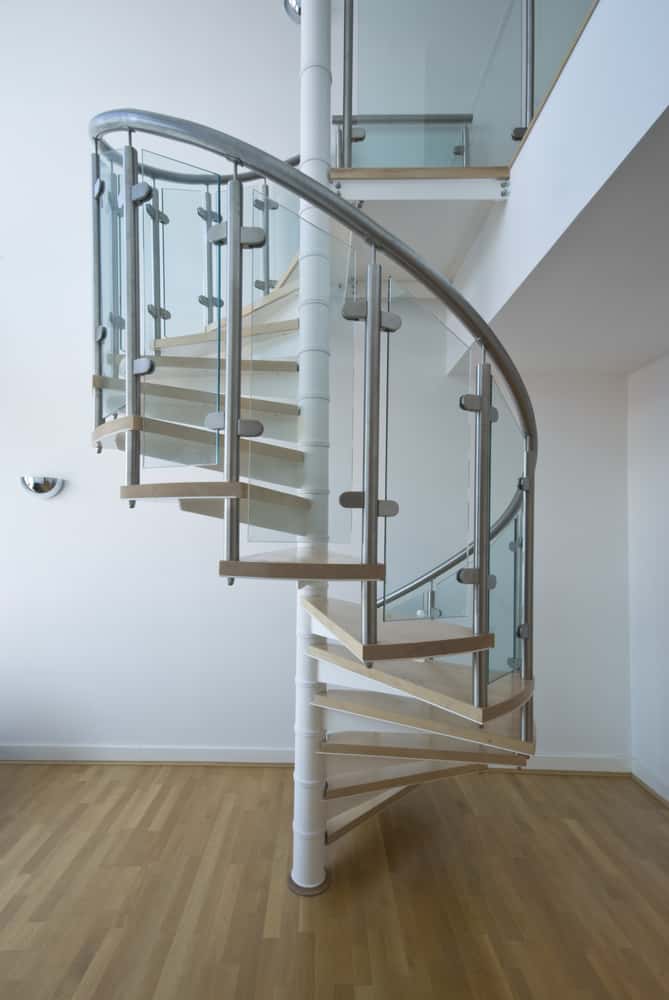 laminated etched glass staircase