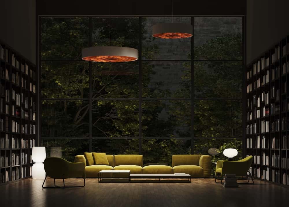 library in living room