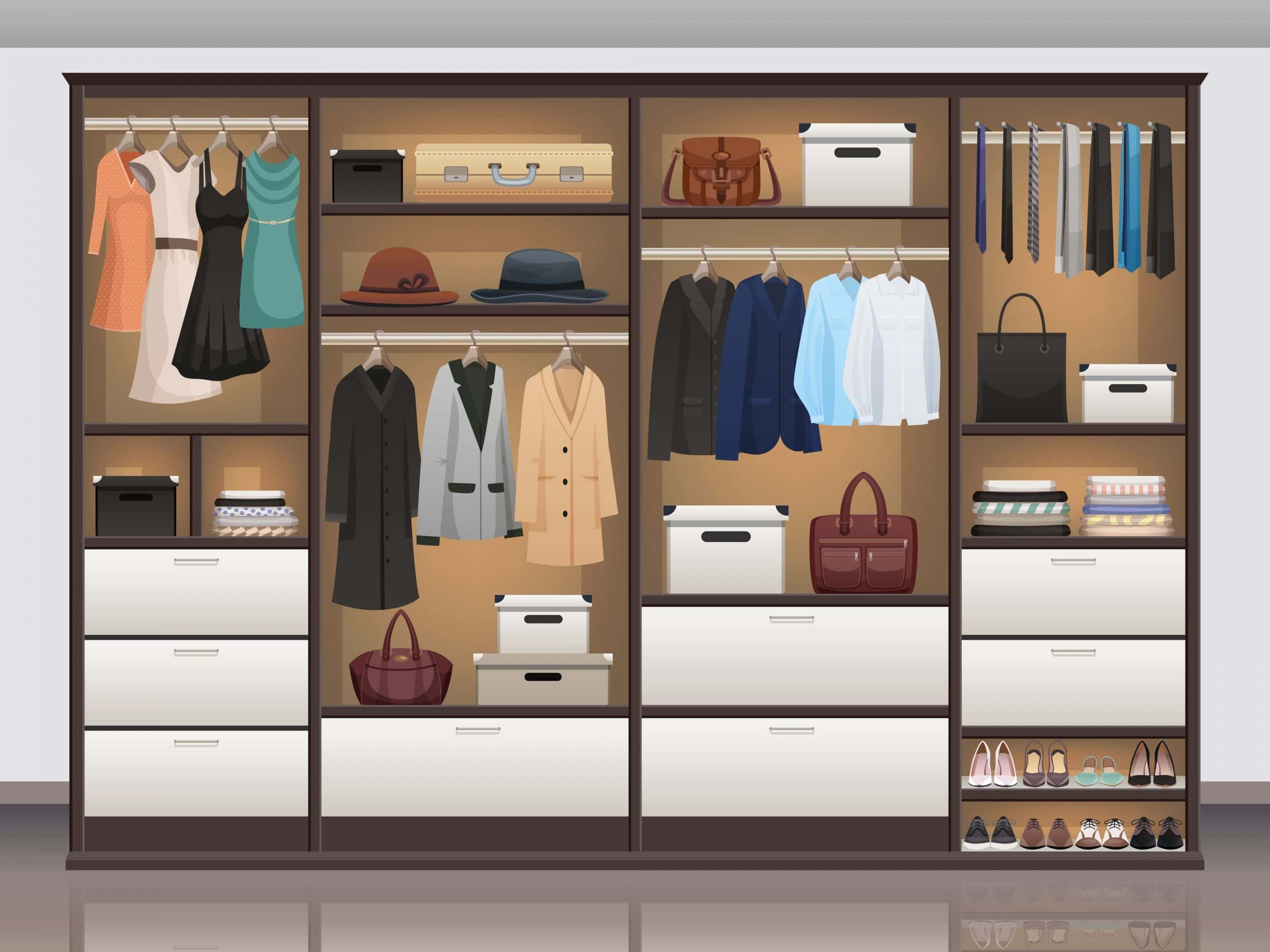 luxurious steel walk-in wardrobe