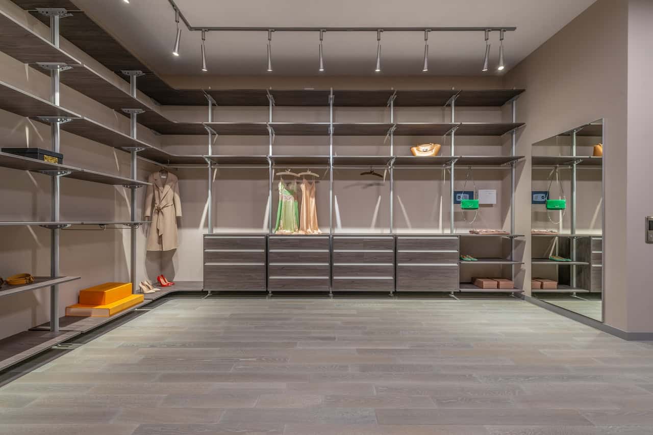 metallic wardrobe with lights