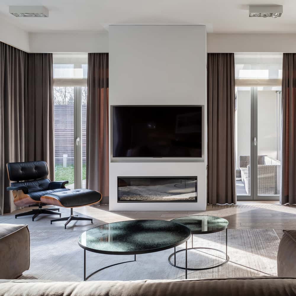 Contemporary screen door designs in modern living room
