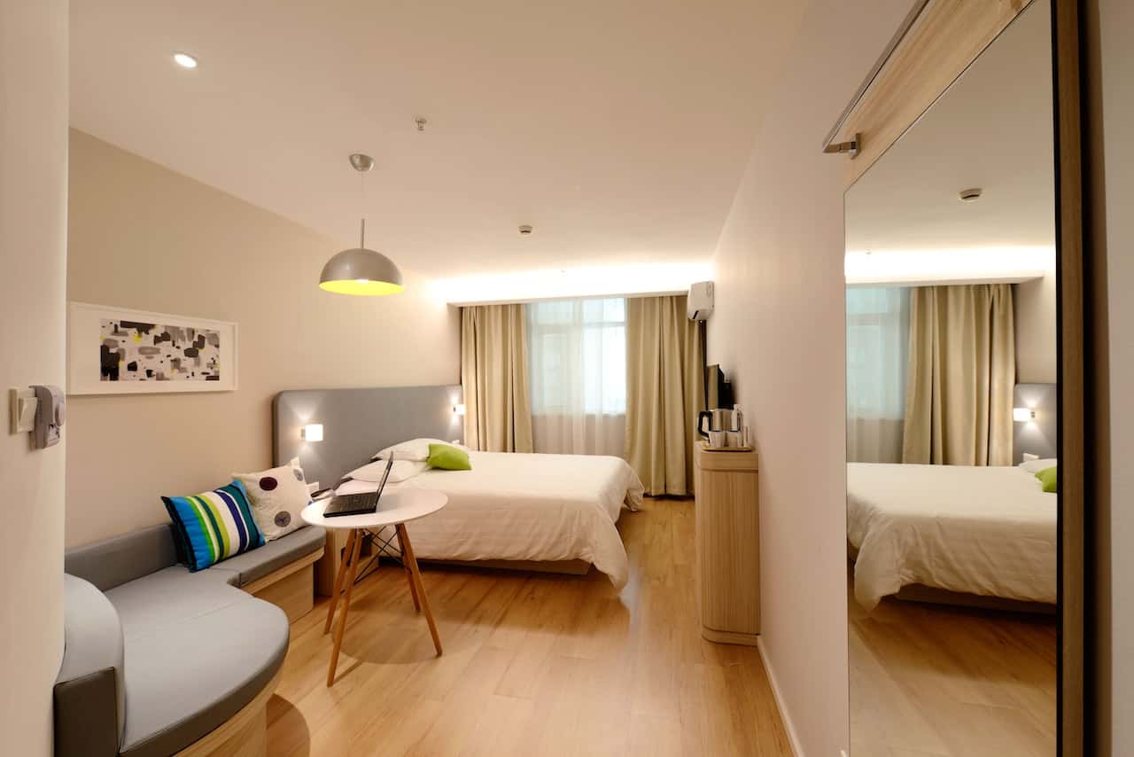 monochromatic master bedroom