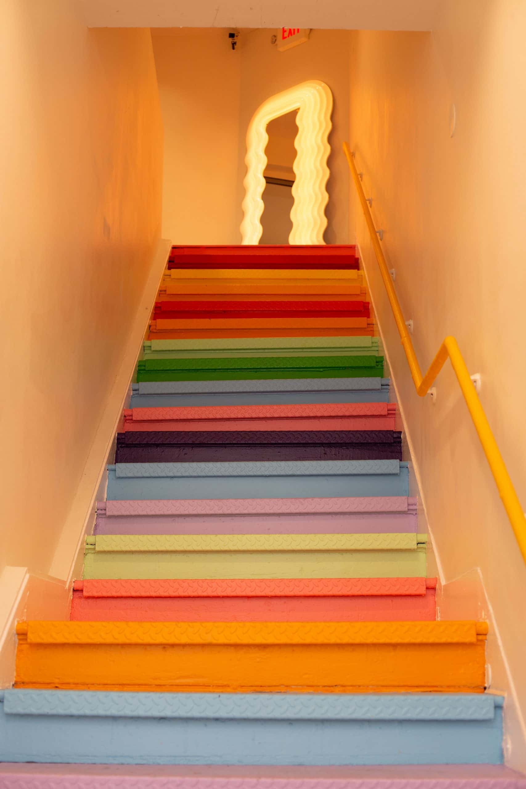 multi coloured painted stair