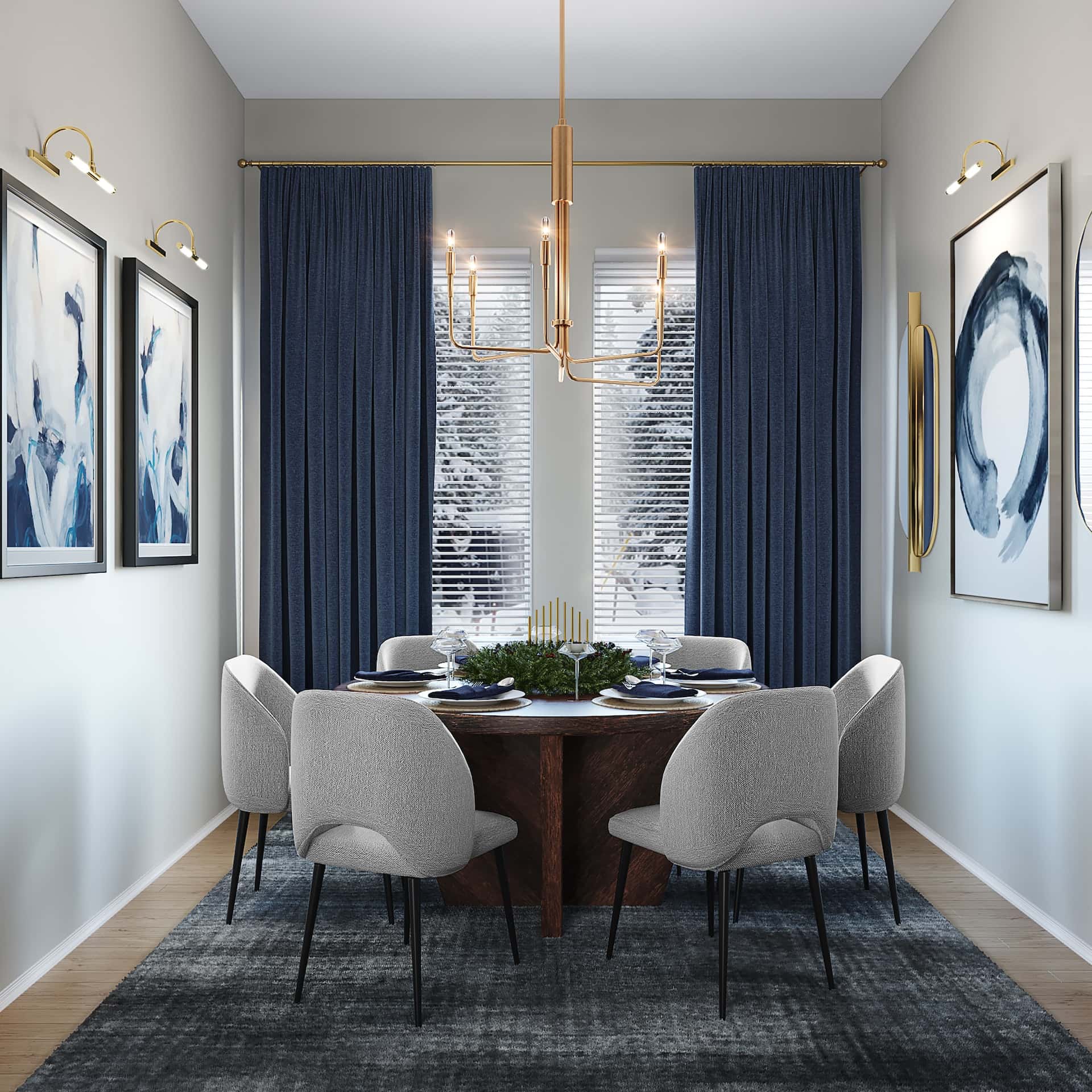 narrow gold tubes wall lights