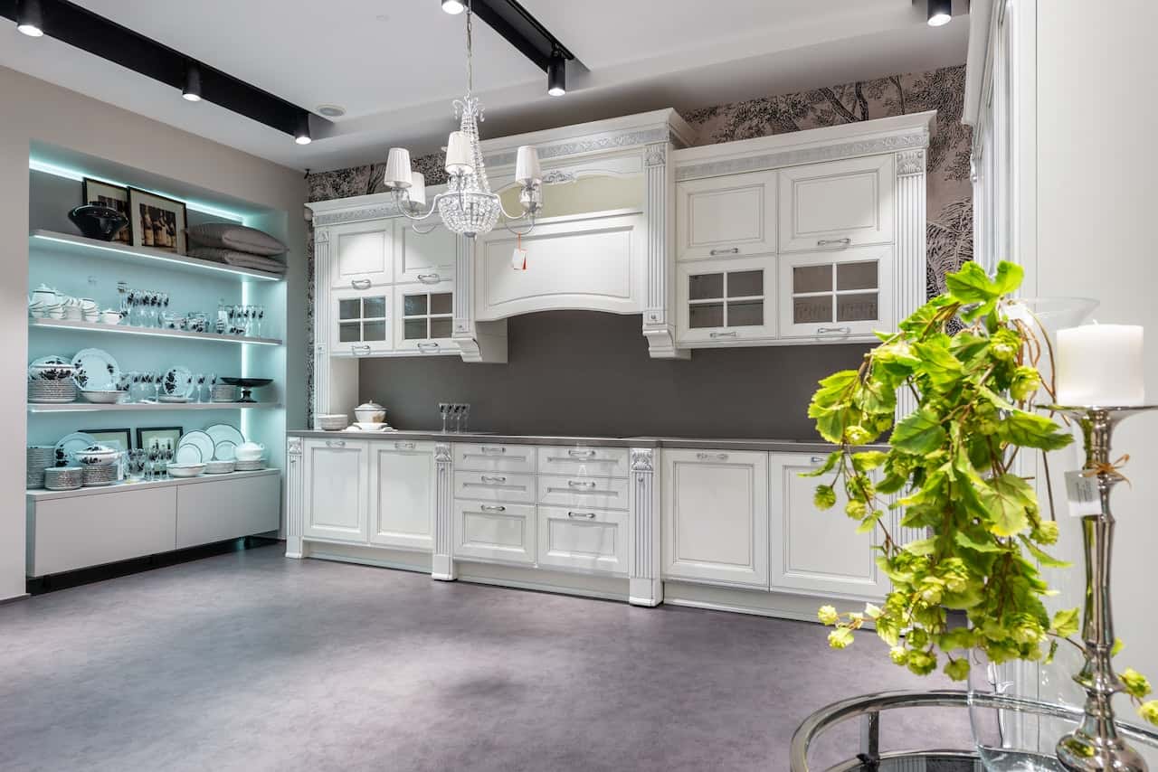 open shelves illuminate