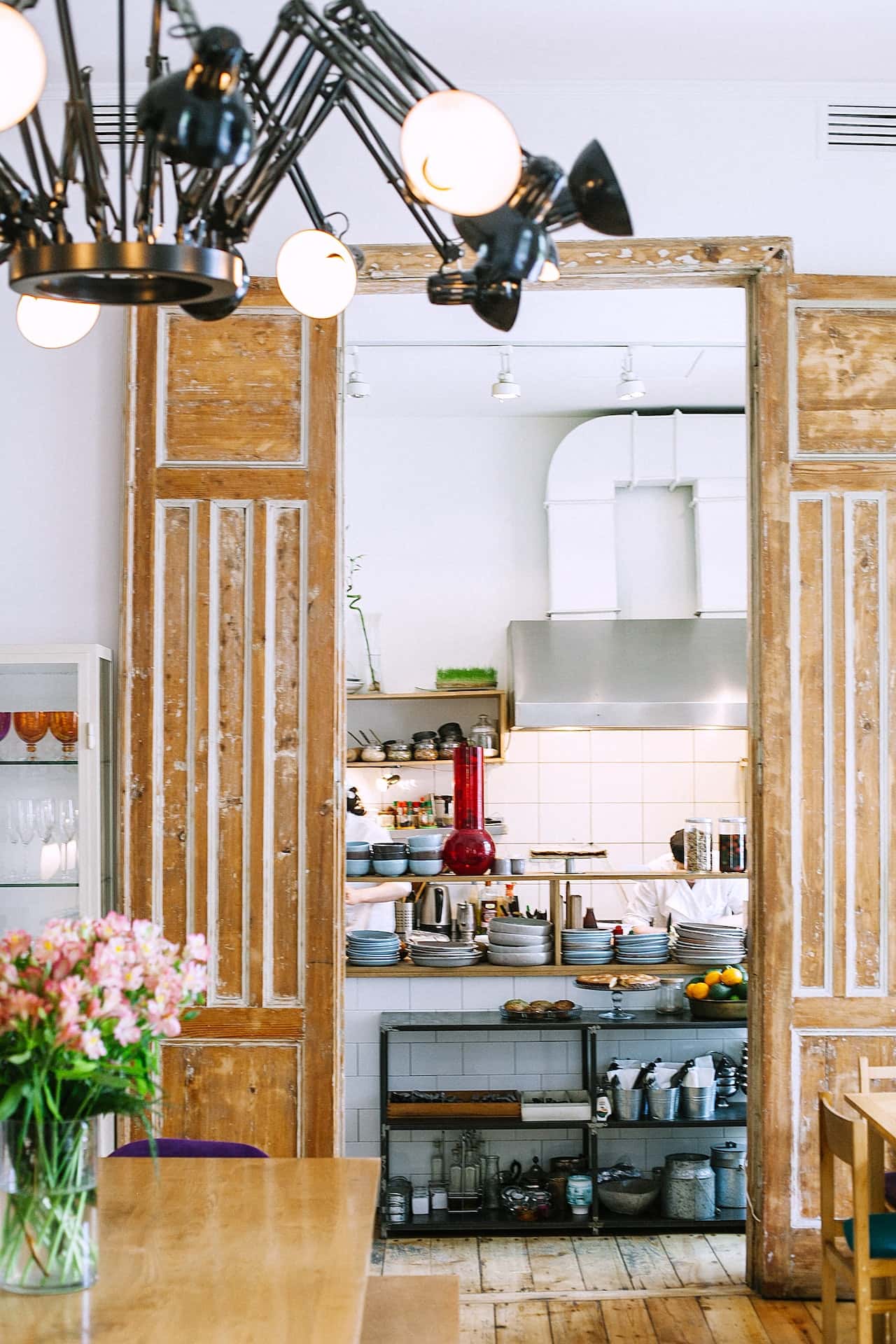 open shelves