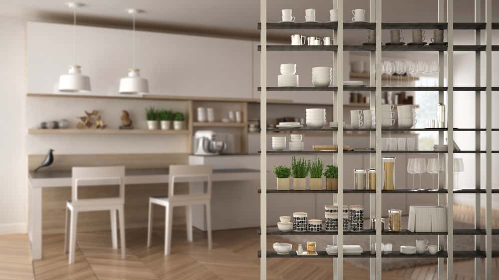 open shelving store room design
