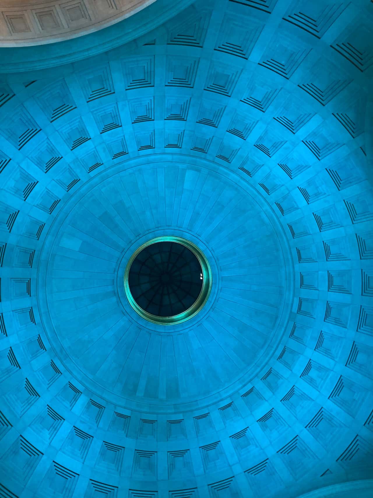 panelled blue thermocol ceiling design