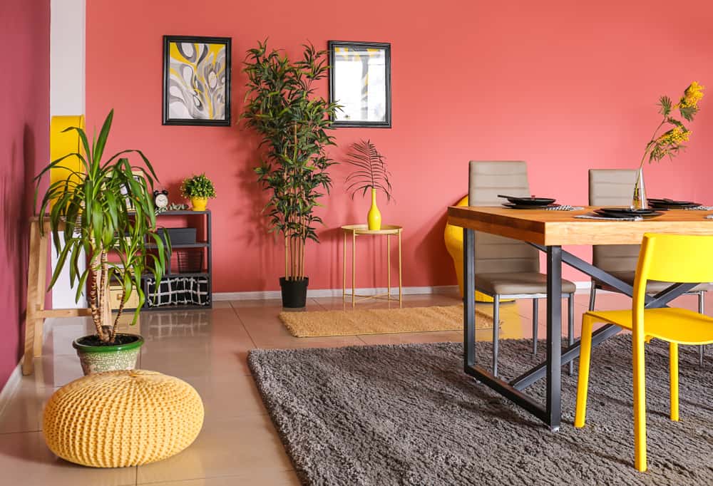 pink dining room wall colours