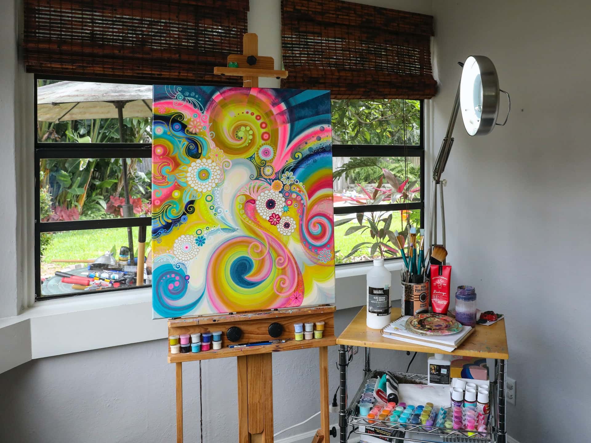 private space for a home art studio