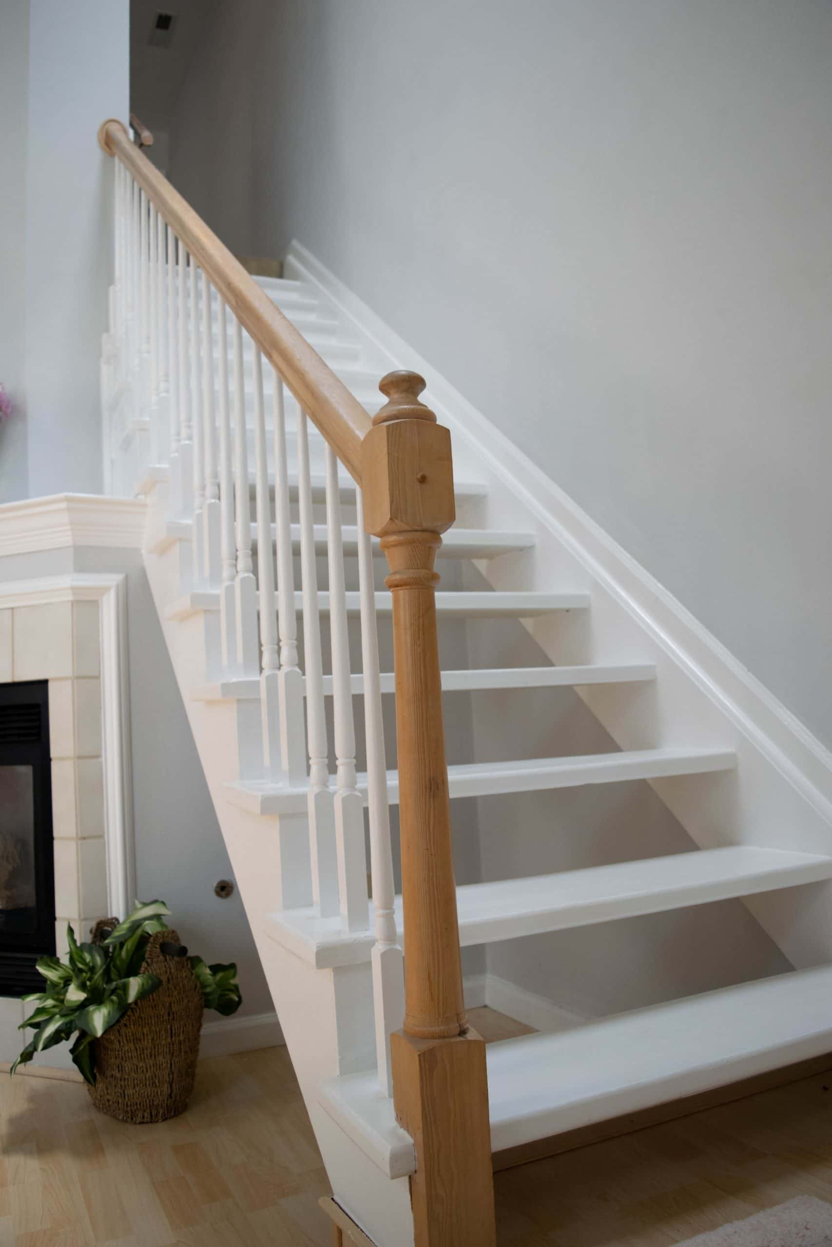 pure white stairs