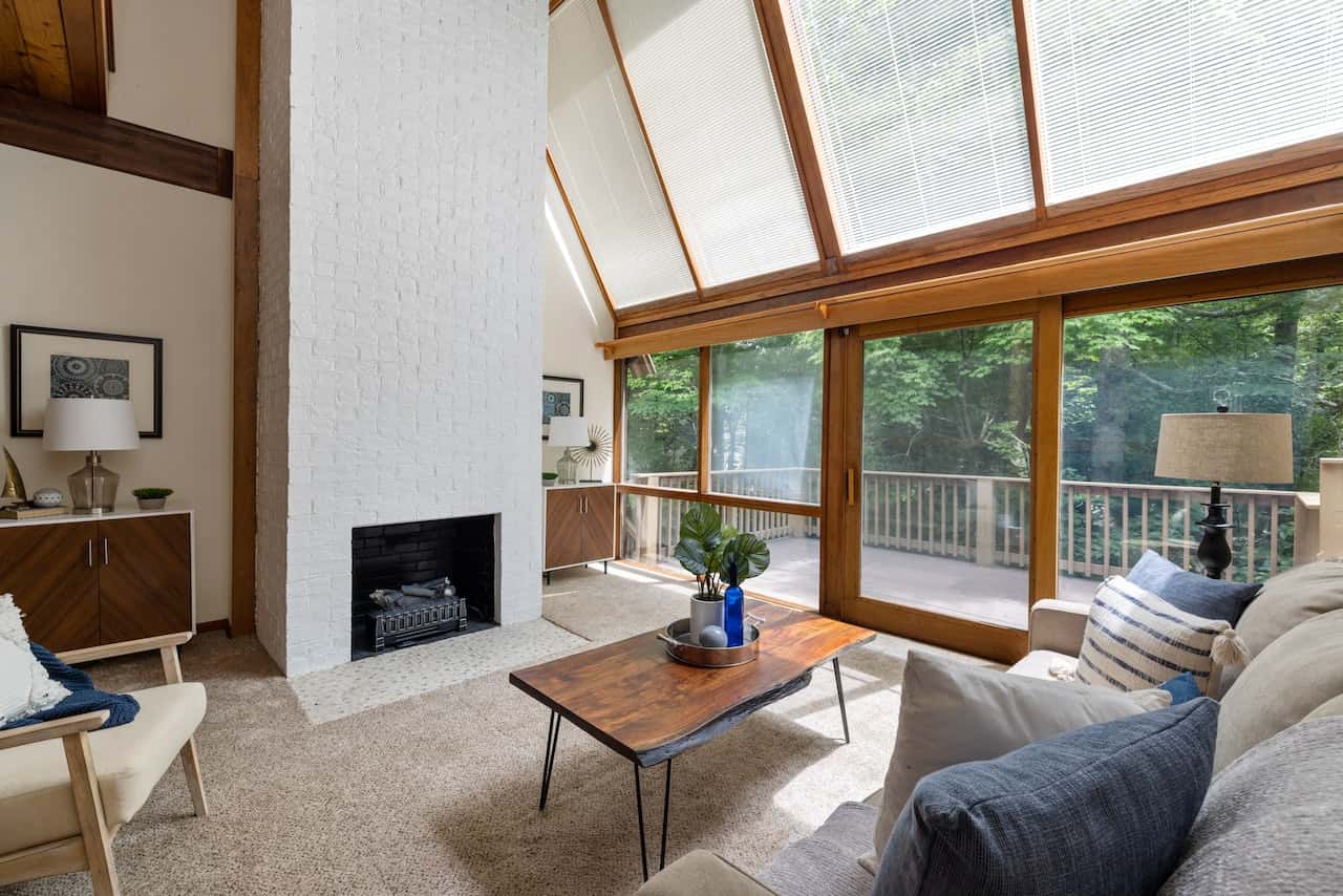 Spacious modern mosquito net door design for airy interiors