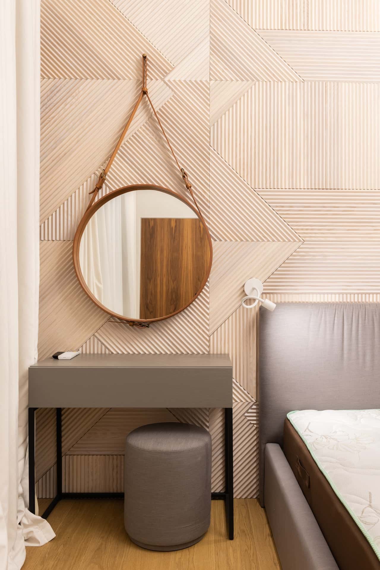 simple study room design with bed