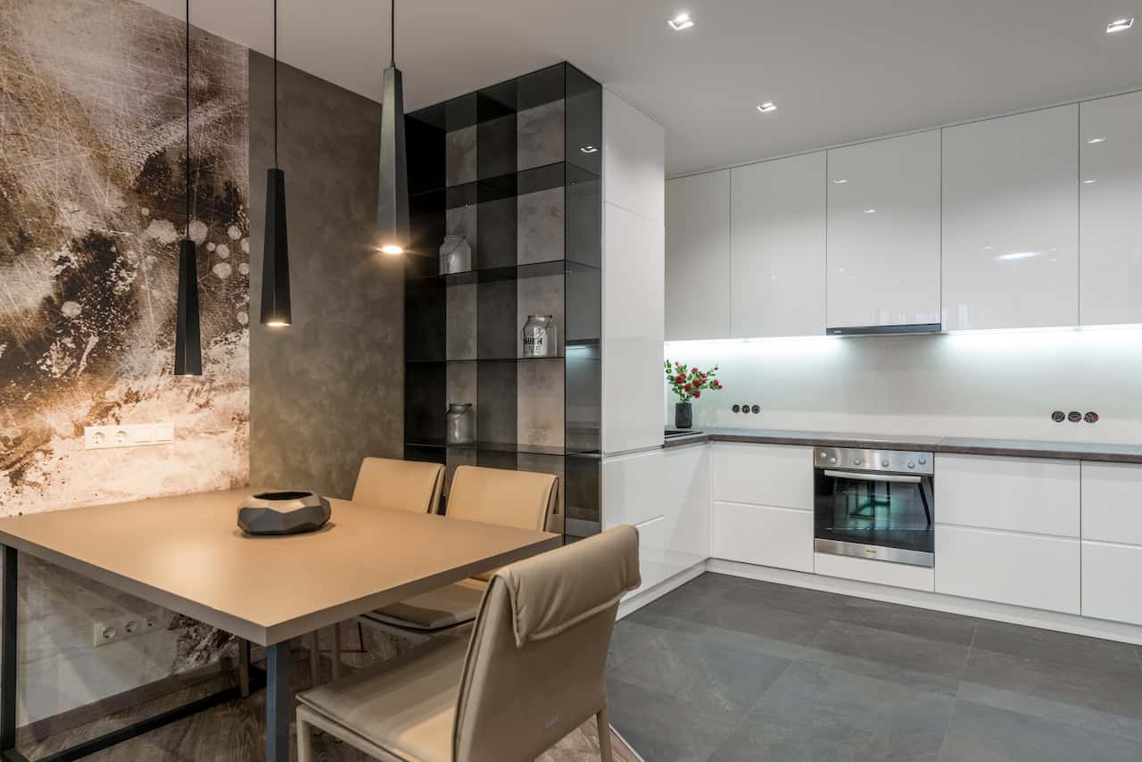 simple wall-mounted dining table design
