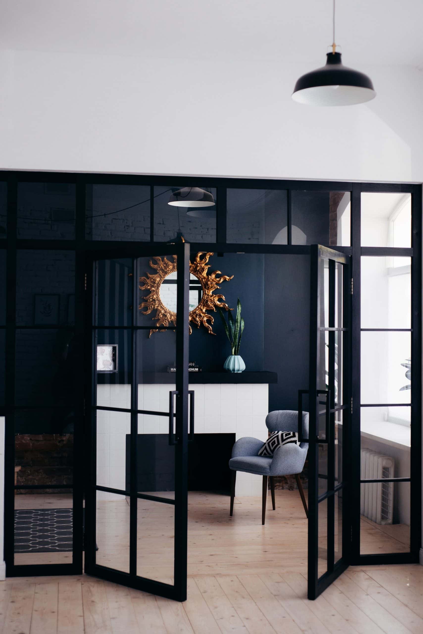 sophisticated black french door
