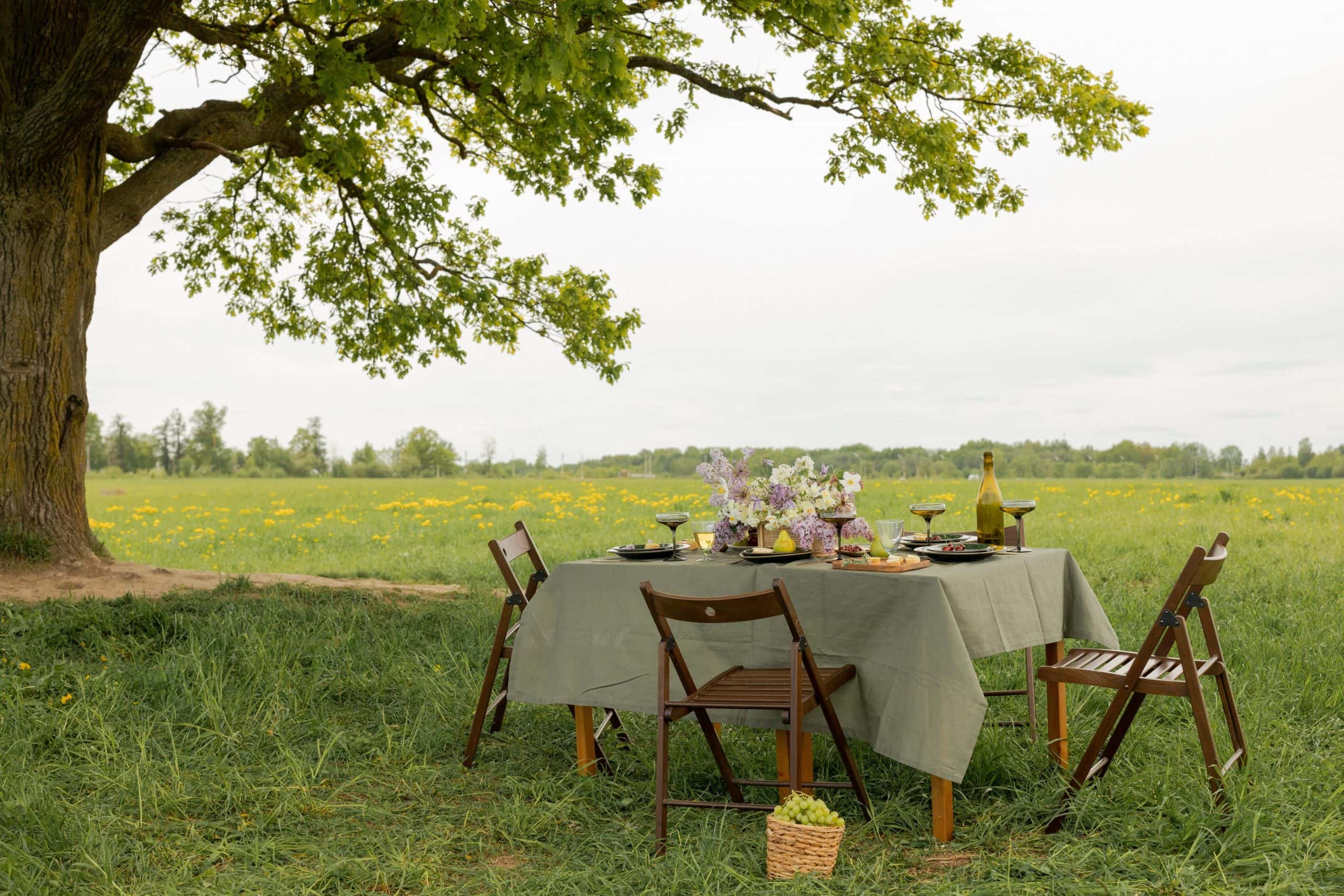 square-shaped outdoor dining table