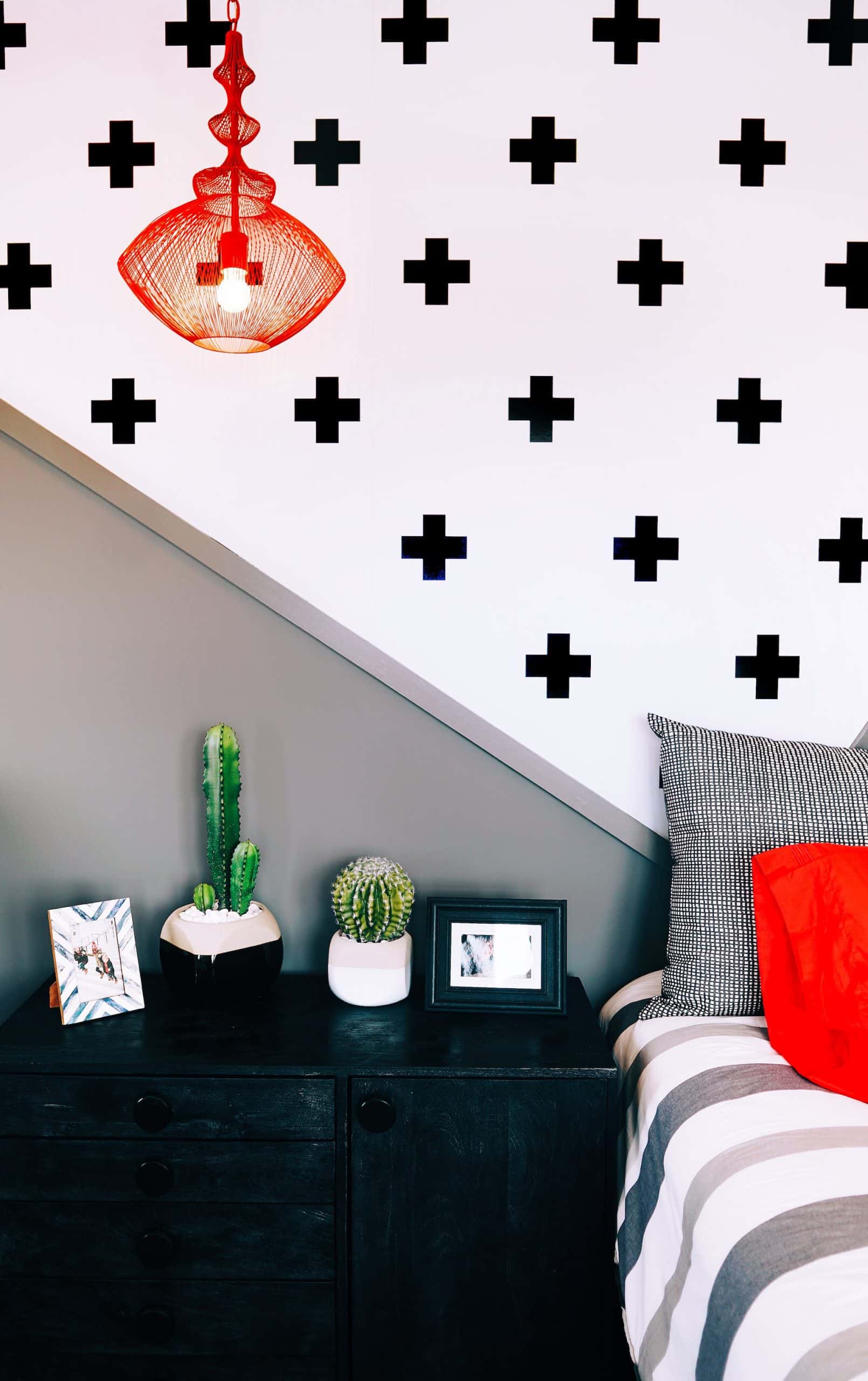 stripes and crosses wall decal