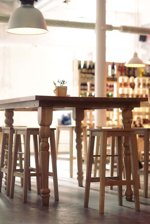 tall wooden dining table design